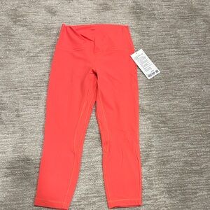NWT Lululemon align high-rise crop 23 inch inseam size 8 pale Raspberry